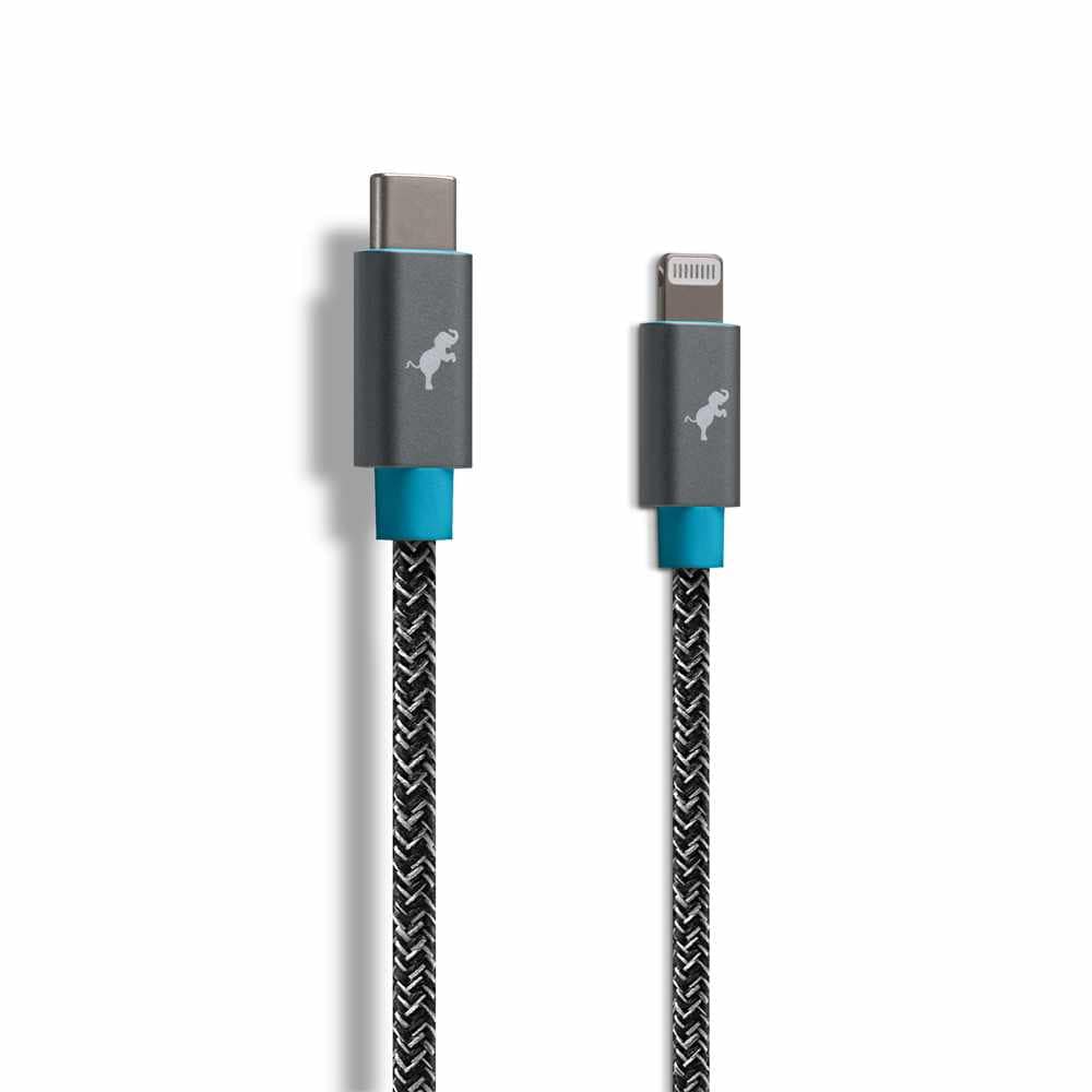 NBUSBCLTG3MSGRY PowerKnit — Câble USB-C vers Lightning 10 pi 60W PD Recharge rapide Space gris