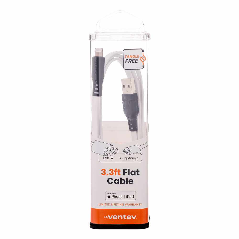 FC3WHT256523 — Câble de recharge et de synchronisation Flat Lightning 3.3 pi blanc