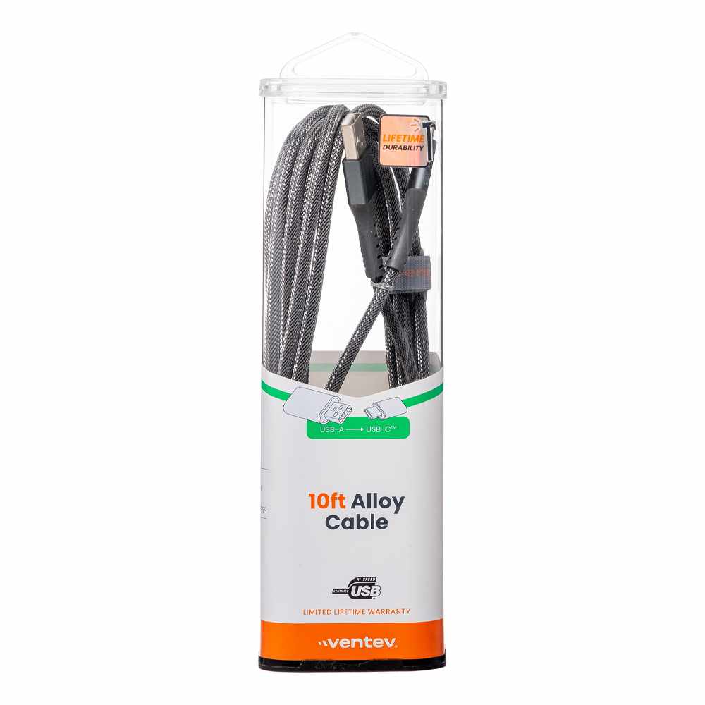 Ventev ChargeSync Alloy — Câble USB-C 10 pi Steel