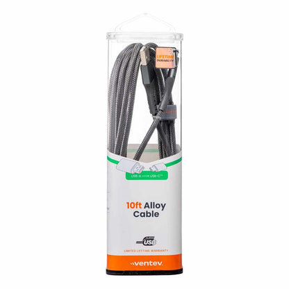 Ventev ChargeSync Alloy — Câble USB-C 10 pi Steel