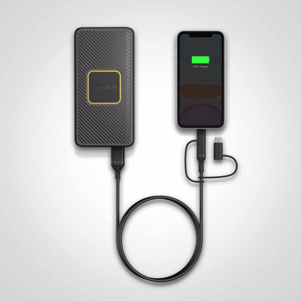 OtterBox Charge/Sync 3-in-1 USB-A to Micro/Lightning/USB-C Cable Black