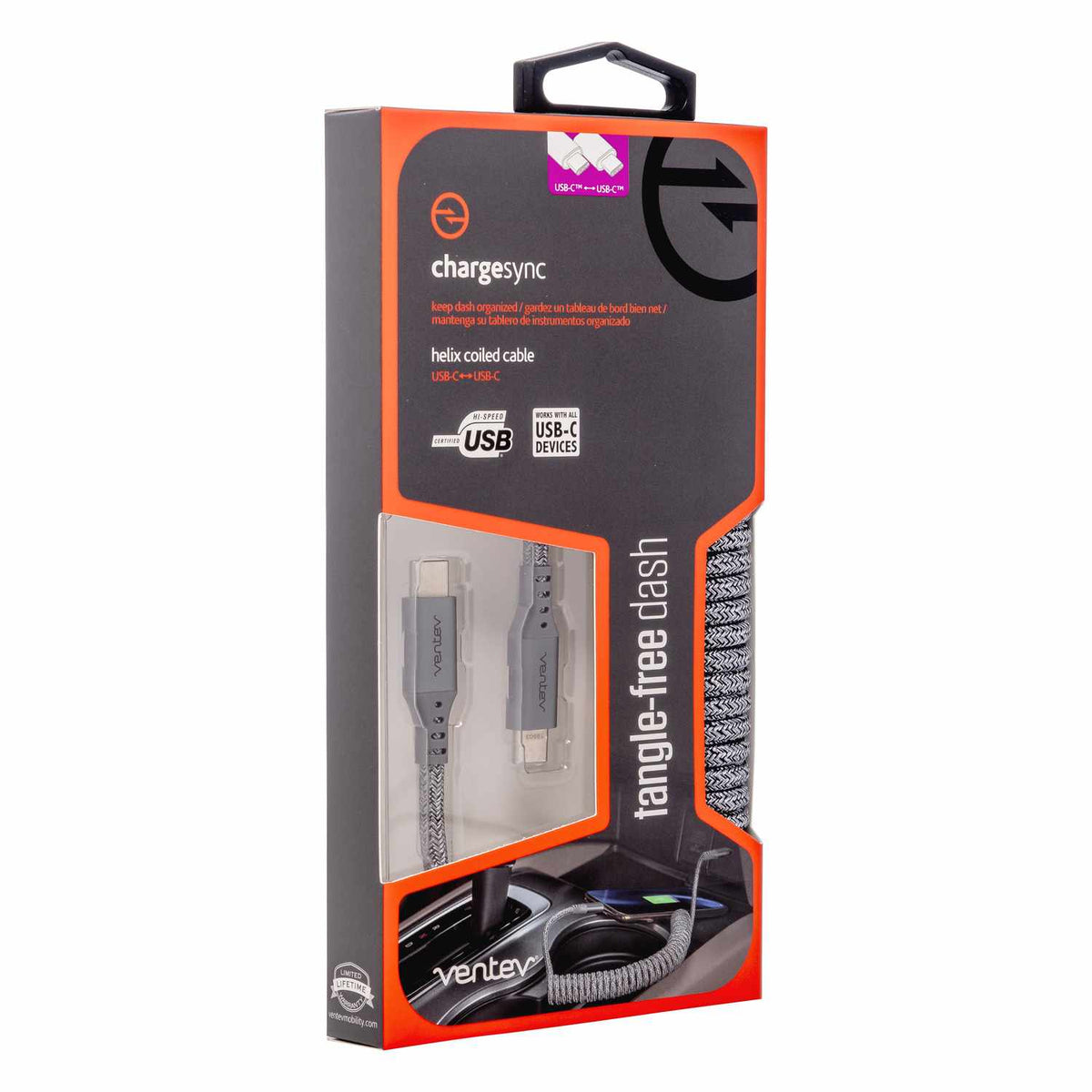Ventev USB-C to USB-C Cable 3ft Gray