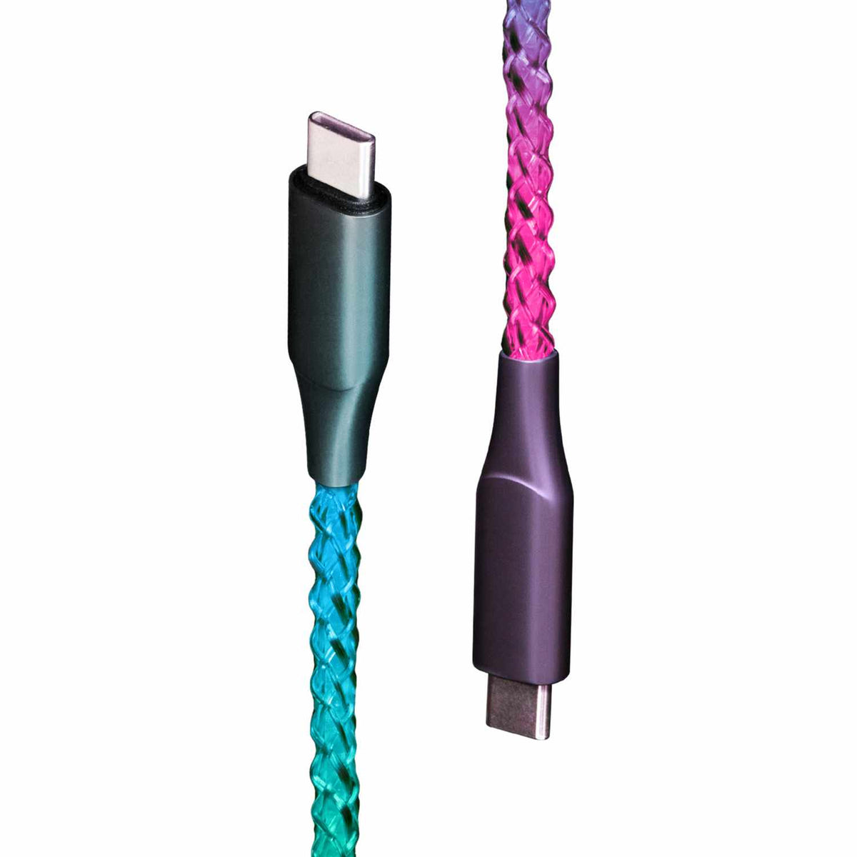 Helix/Retrak Lucid Charge LED USB-C to USB-C Cable 3.2ft Multi-Color