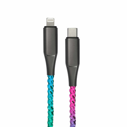 Helix/Retrak Lucid Charge LED 6' — Câble USB-C vers Lightning Translucent