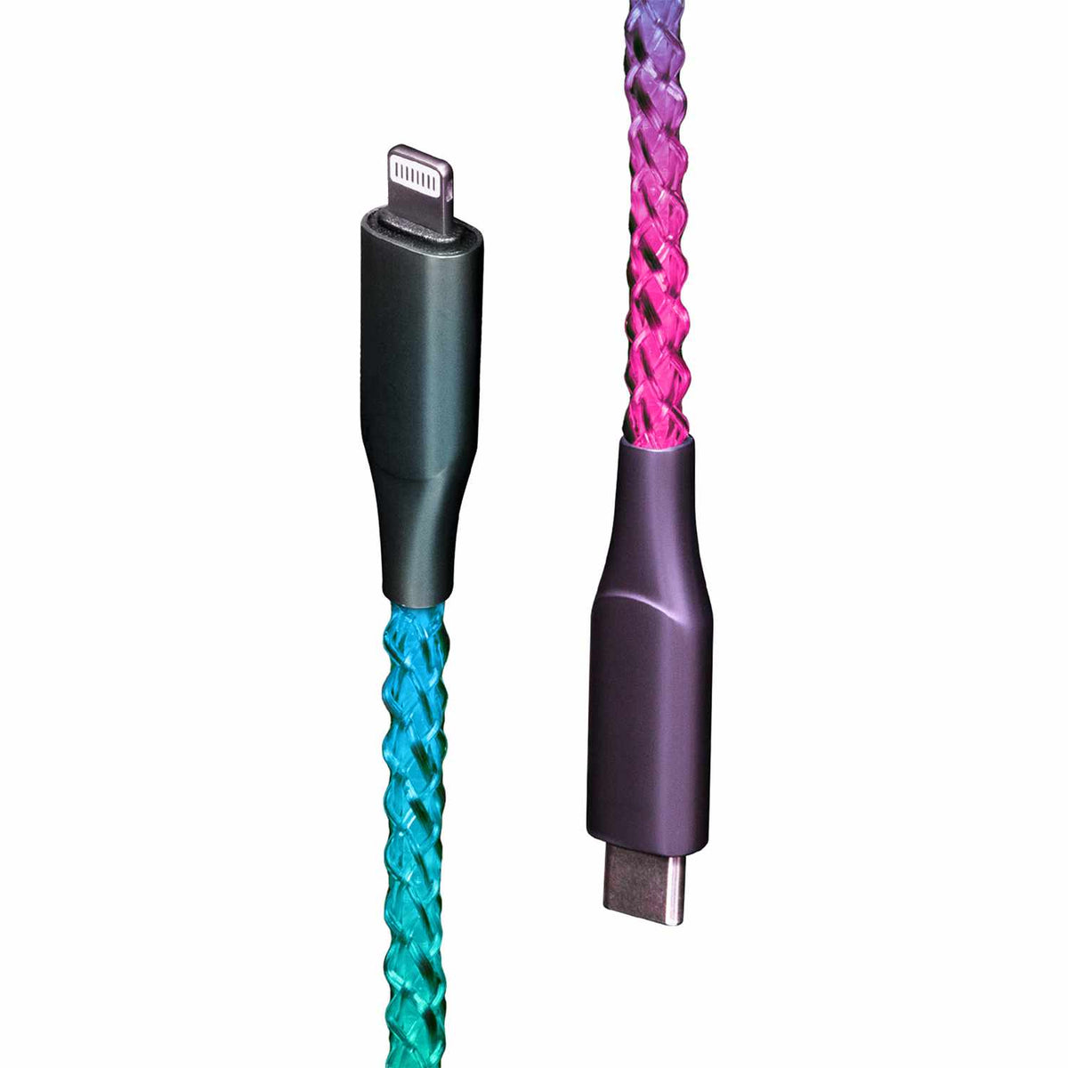 Helix/Retrak Lucid Charge LED 6' — Câble USB-C vers Lightning Translucent