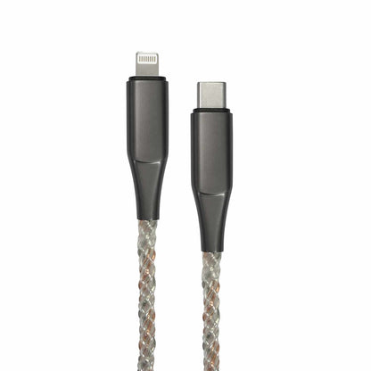 Helix/Retrak Lucid Charge LED 6' — Câble USB-C vers Lightning Translucent