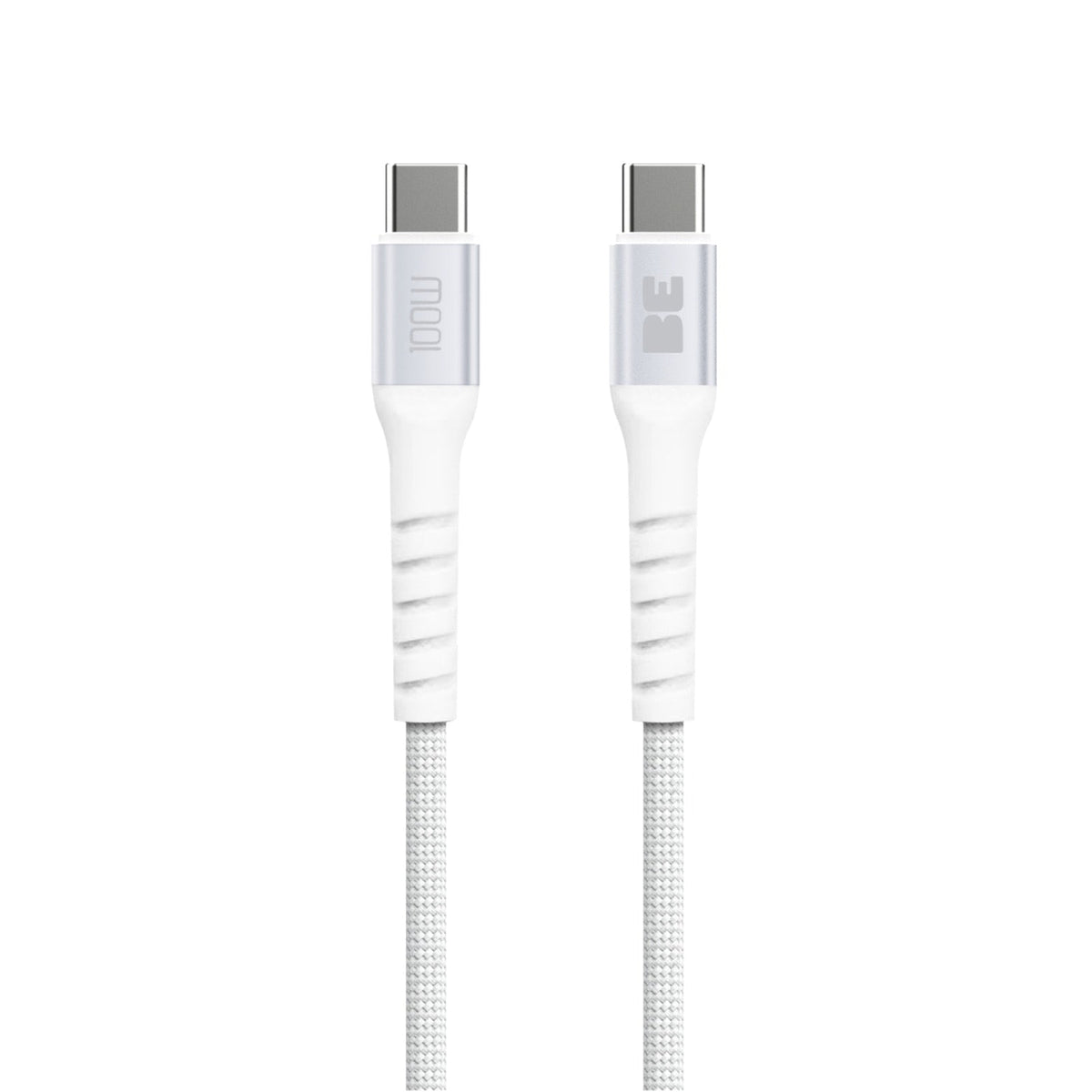 Blu Element SpeedCharge Premium Braided Cable USB-C to USB-C 6ft 100W White