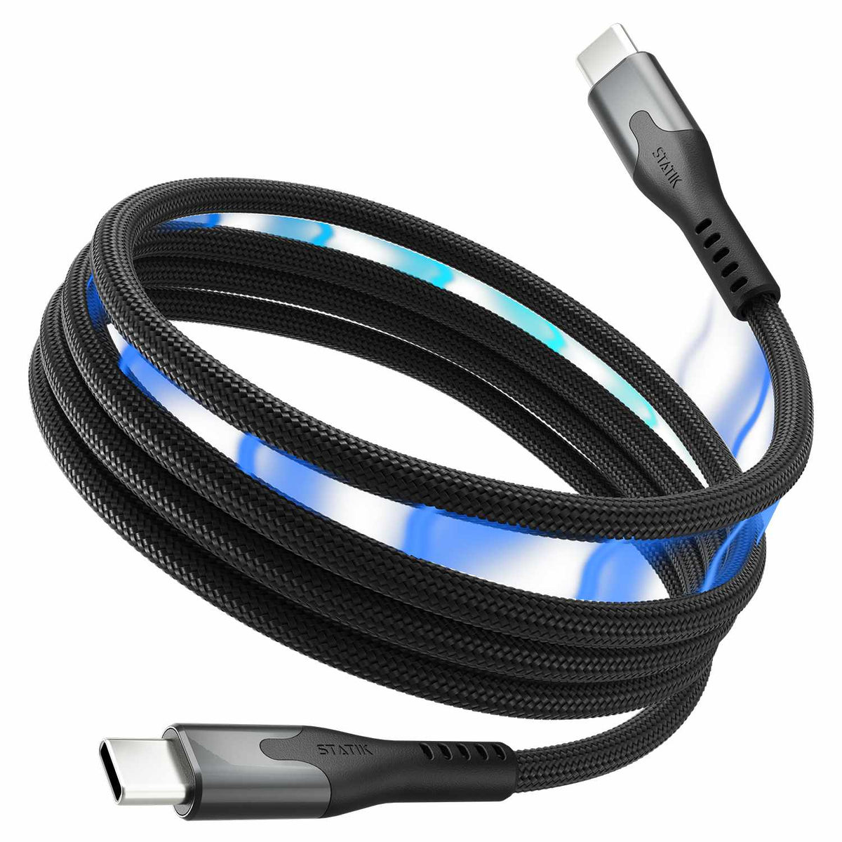 Statik MagStack Pro — Câble de recharge et de synchronisation magnétique USB-C vers USB-C 6 pi noir