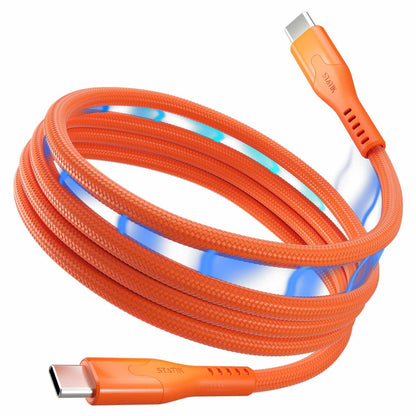 Statik MagStack Pro — Câble de recharge et de synchronisation magnétique USB-C vers USB-C 4 pi orange