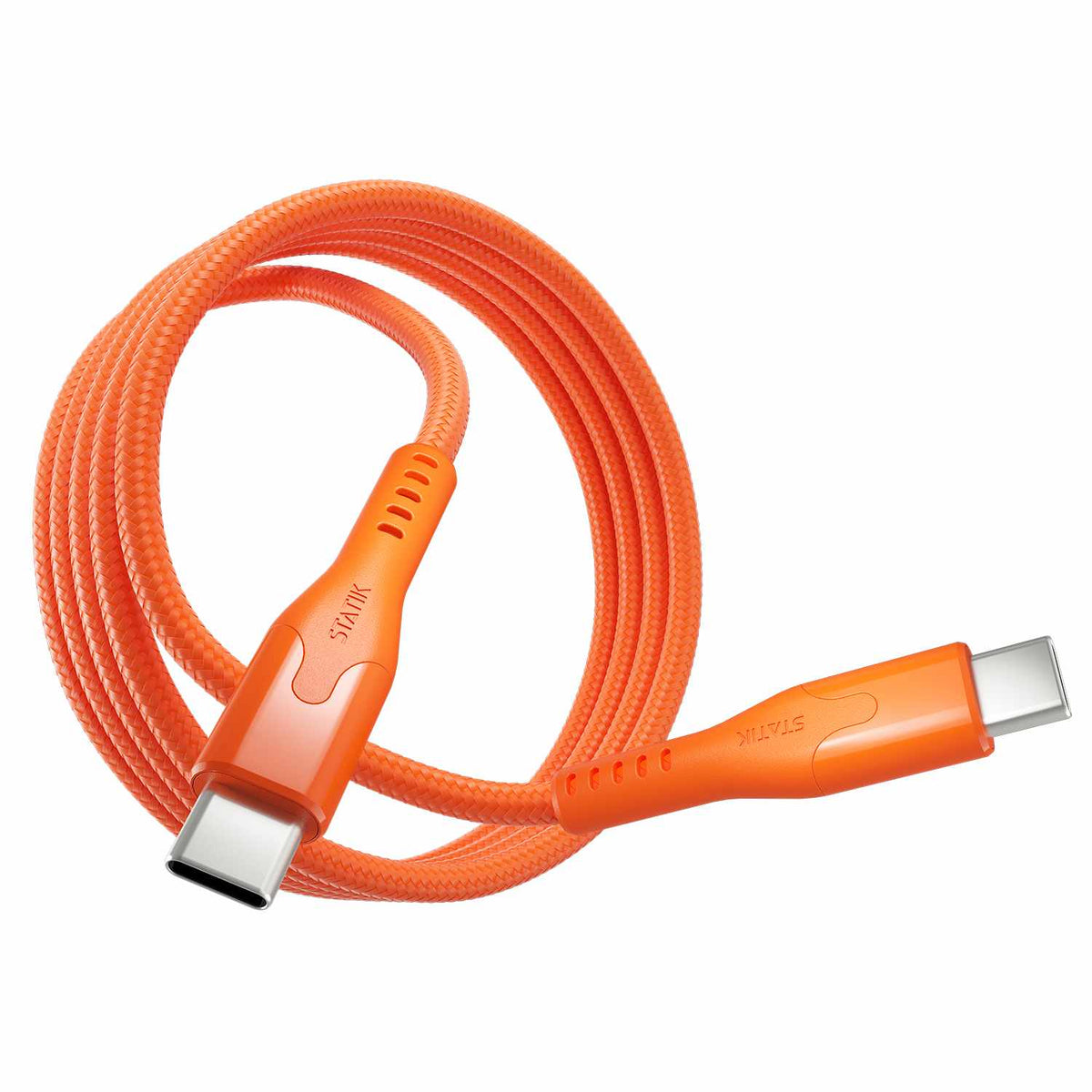 Statik MagStack Pro — Câble de recharge et de synchronisation magnétique USB-C vers USB-C 4 pi orange