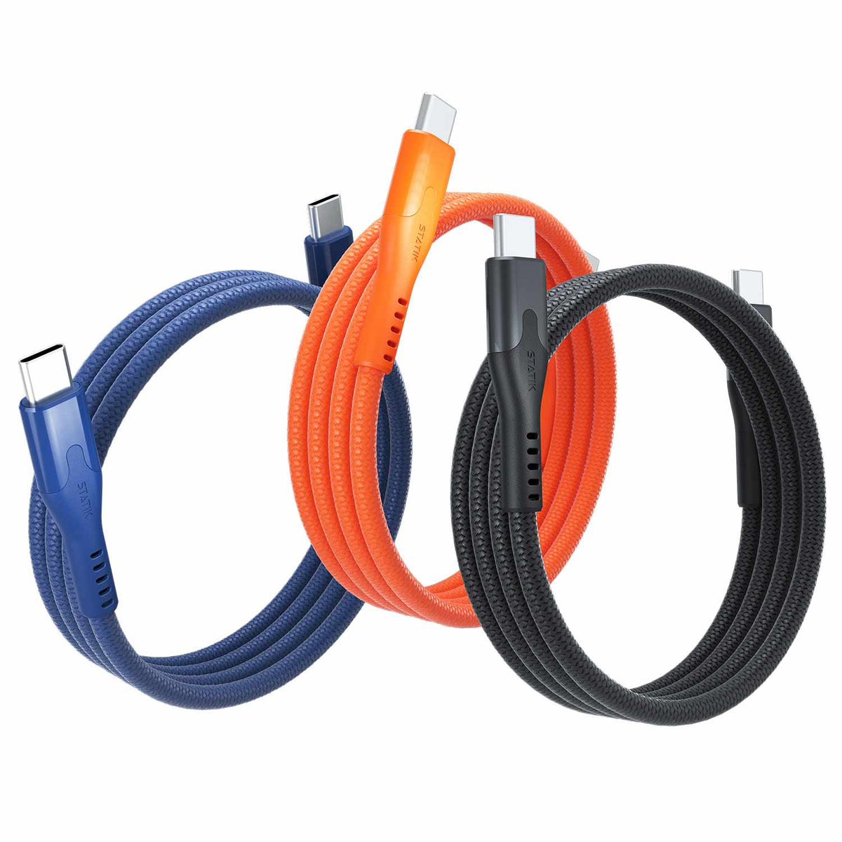Statik MagStack Pro — Câble de recharge et de synchronisation magnétique USB-C vers USB-C 4 pi orange