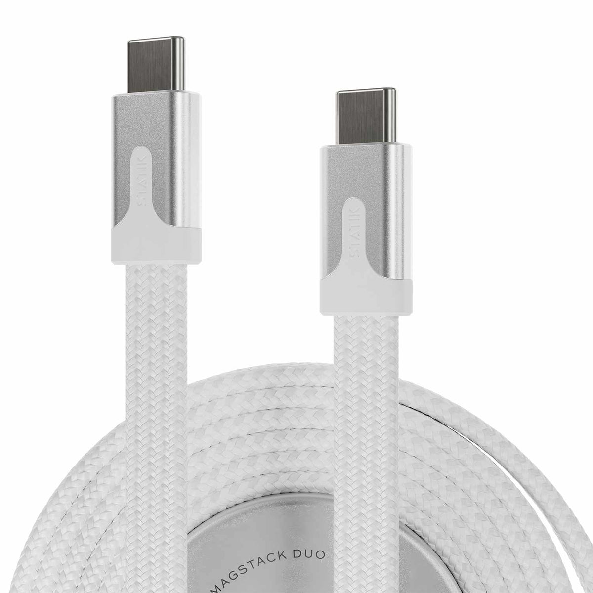 Statik MagStack Duo Apple Watch Charger and Charge/Sync Cable USB-C 5 ft White