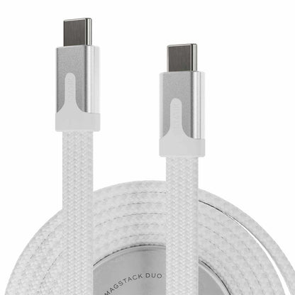 Statik MagStack Duo Apple Watch Charger and Charge/Sync Cable USB-C 5 ft White