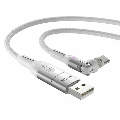 Statik PowerPivot Pro Nylon Braided Charge/Sync Cable USB-C to USB-C 6ft White