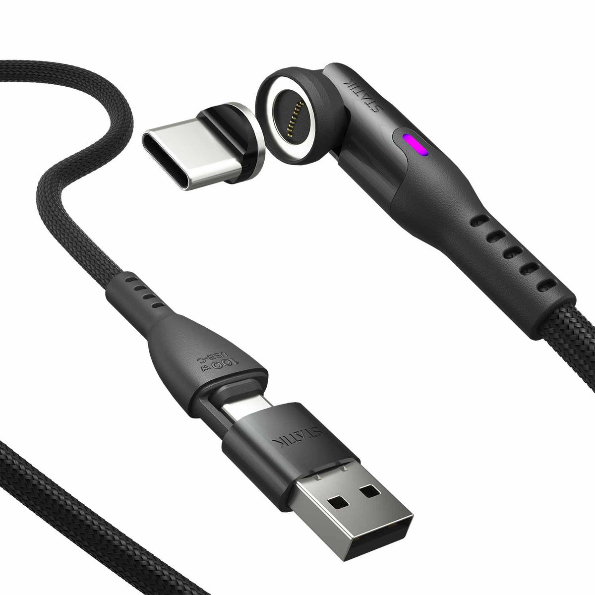 Statik 360 Pro Universal Magnetic Charge/Sync Cable 6 ft Black