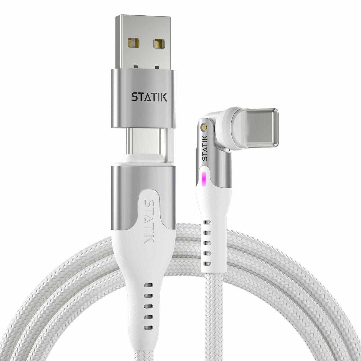 Statik 360 Pro Universal Magnetic Charge/Sync Cable 6 ft White