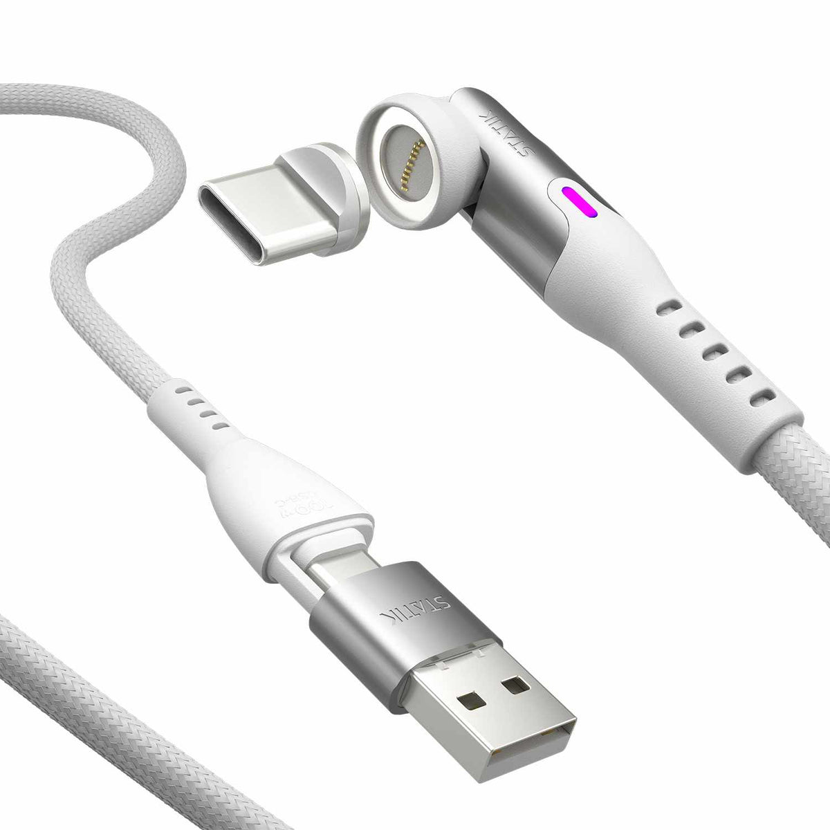 Statik 360 Pro Universal Magnetic Charge/Sync Cable 6 ft White