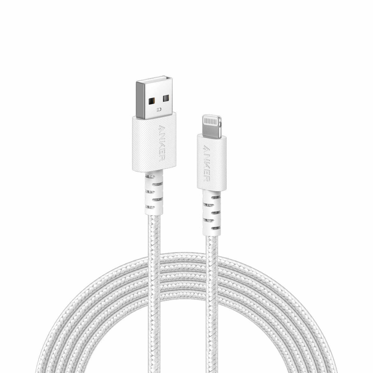 Anker Charge/Sync USB-A to Lightning Braided Cable 6ft White
