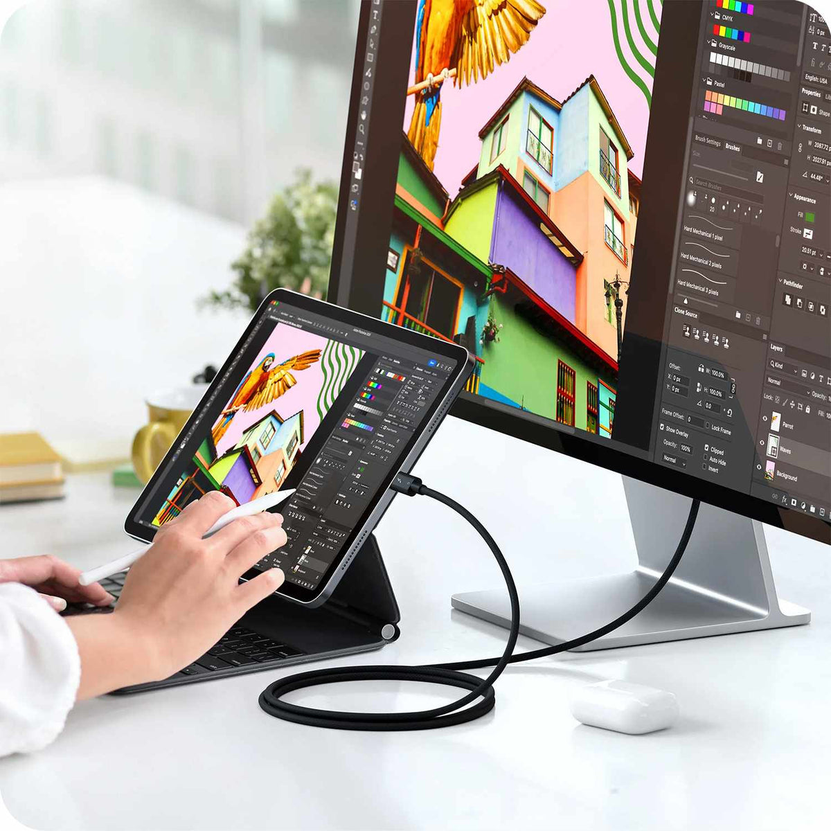 Satechi Thunderbolt 5 Pro — Câble 3 pi noir