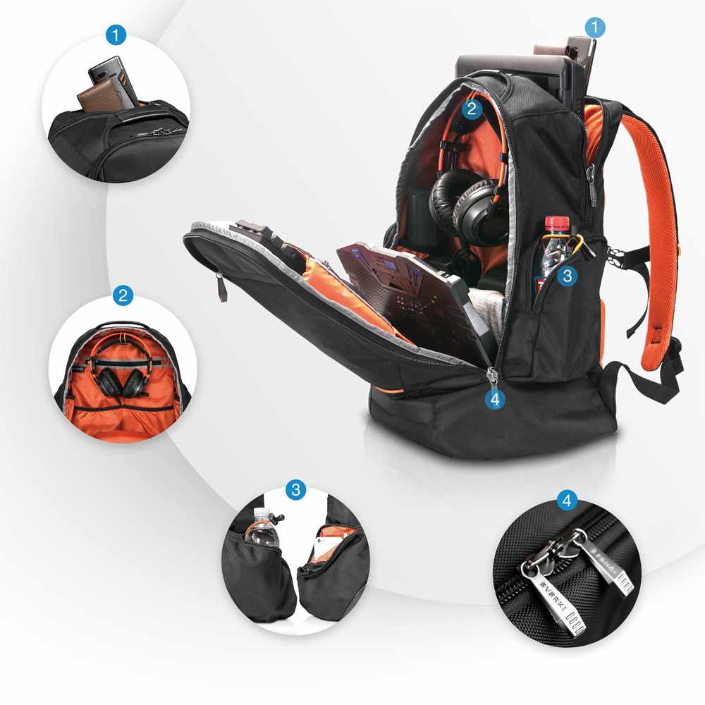 Everki ContemPRO 117 — Sac à dos pour ordinateur portable jusqu’à 18.4 po — noir