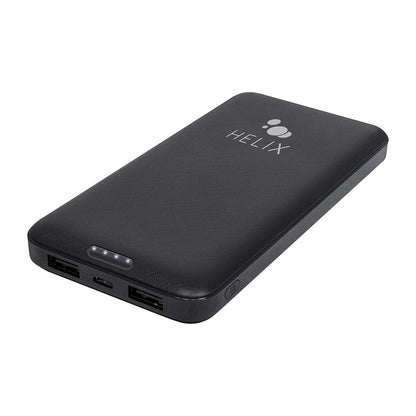 Helix/Retrak Power Bank 10,000 mAh with USB-C and Dual USB-A Ports Black