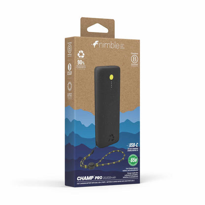 Nimble Champ Pro Portable Charger 20,000 mAh 65W Midnight Black