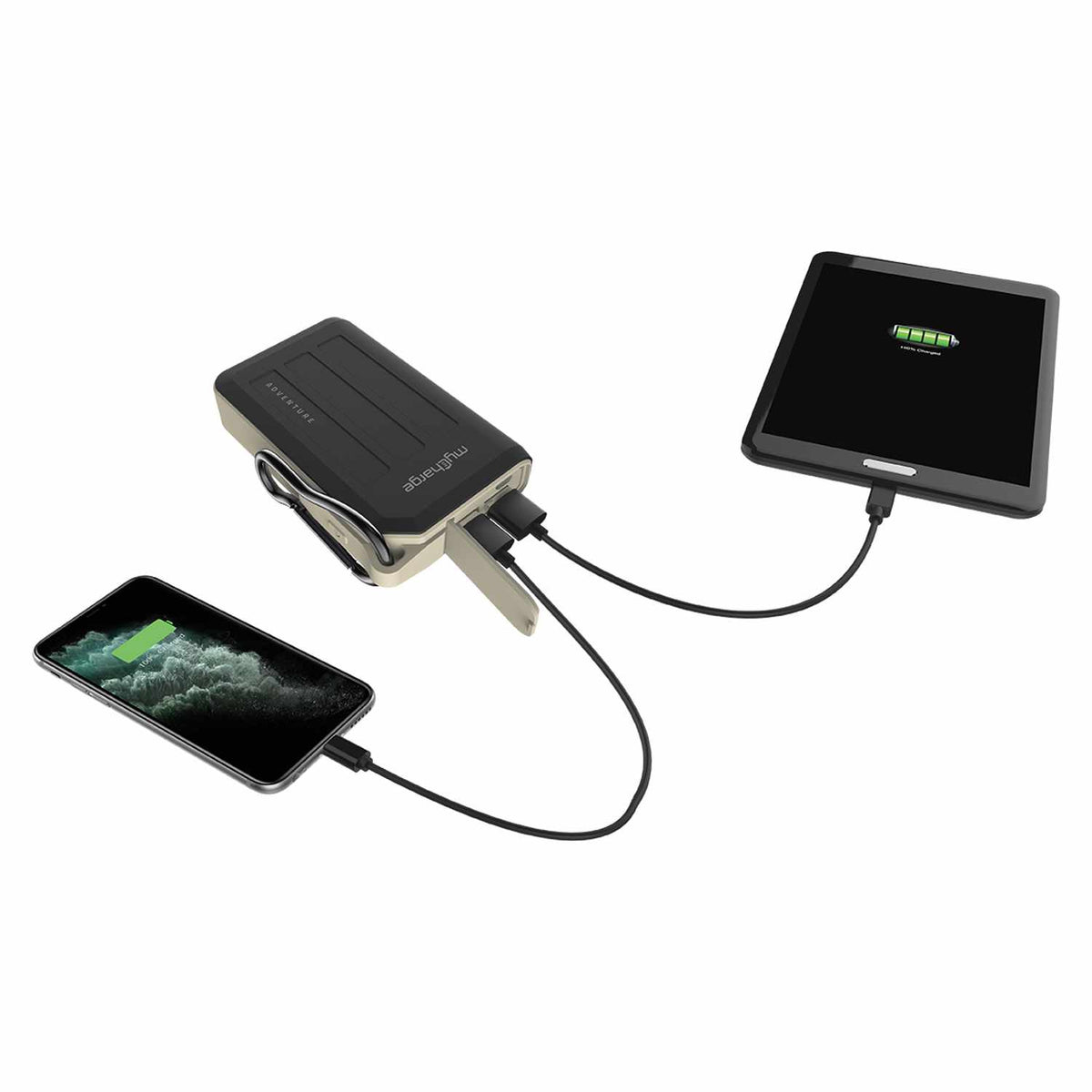 AHCT10KGCA Adventure H20 Turbo — Batterie externe 10050 mAh — noir/gris
