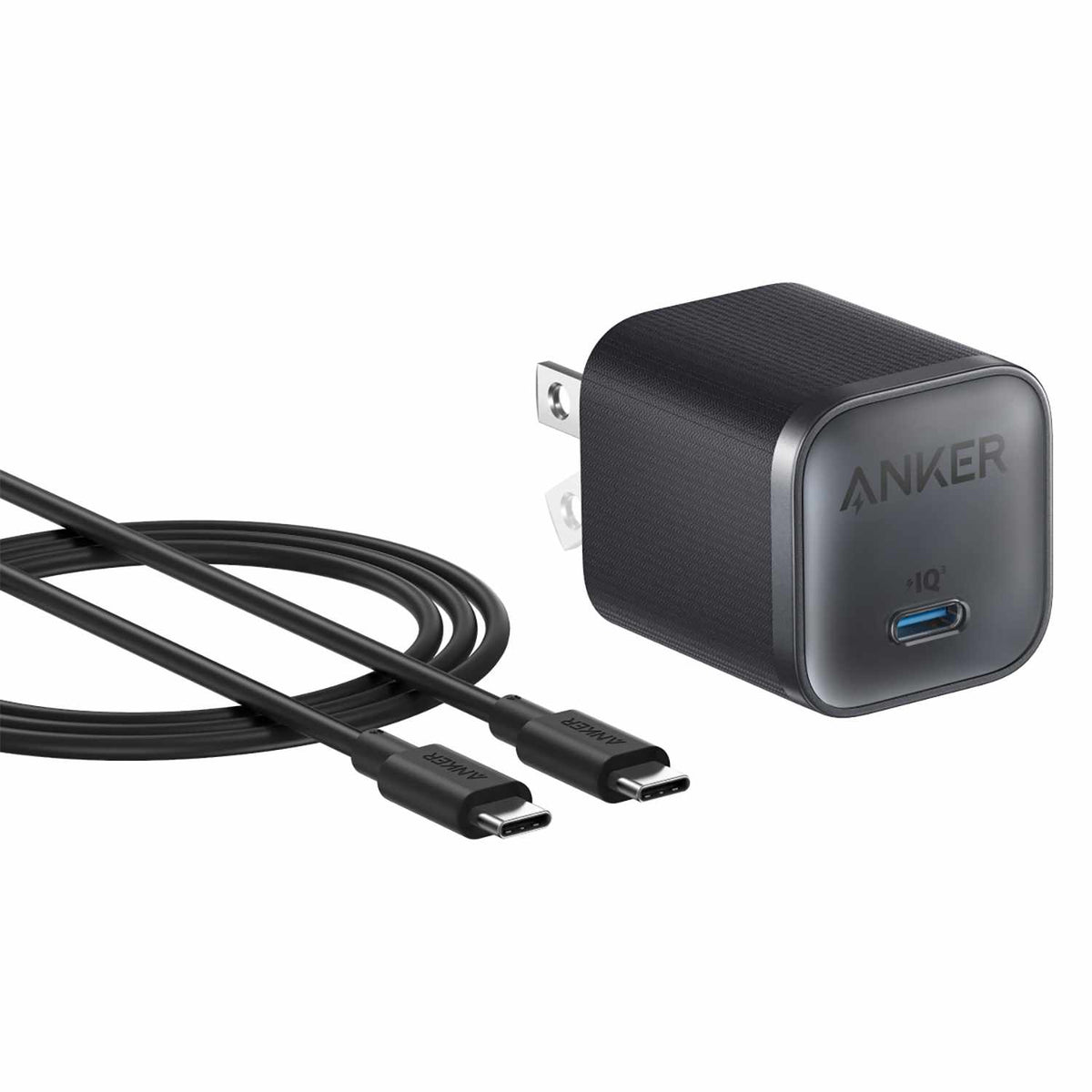Anker Nano Wall Charger 45W USB-C Black with USB-C 6ft Cable