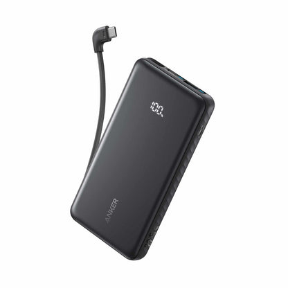 Anker Zolo — Batterie externe 10.000 mAh 22.5W noir avec intégré Câble USB-C