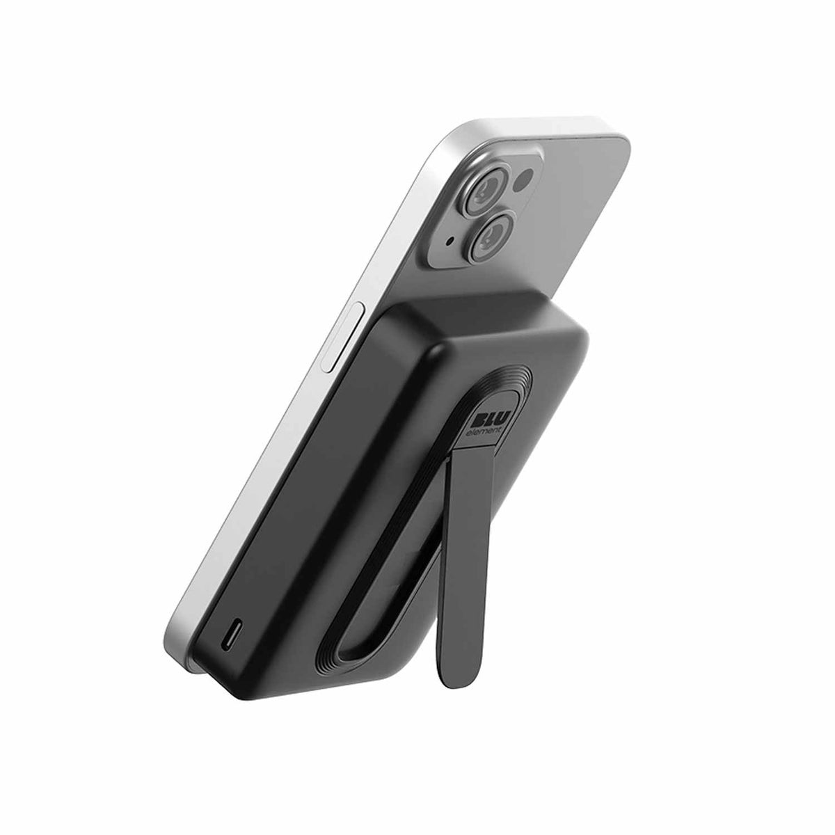 Blu Element Qi2 mince — Batterie externe sans fil avec support 10K — noir