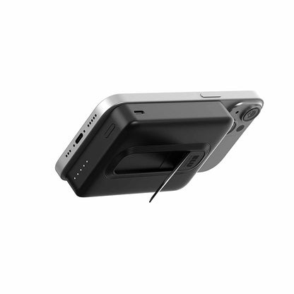 Blu Element Qi2 mince — Batterie externe sans fil avec support 10K — noir
