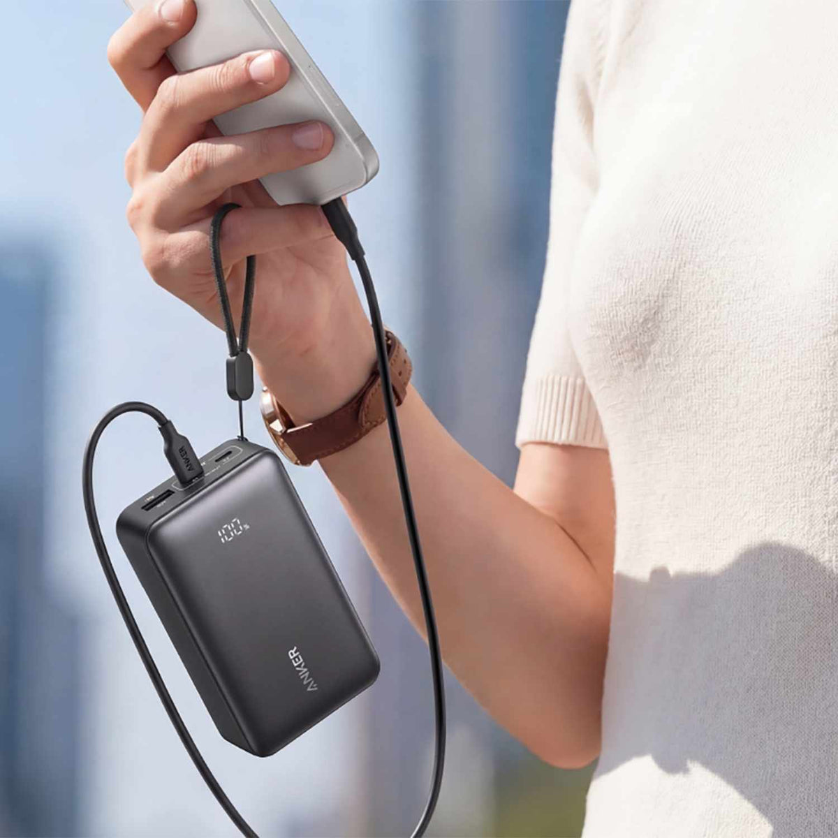 Anker 10000mAh 30W compact portable Batterie — noir