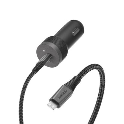 Premium Pro Power Delivery Car Charger with USB-C to Lightning Cable 6ft Nightshade Black