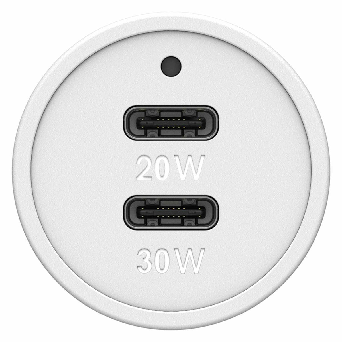 OtterBox Premium Car Charger 50W PD/PPS 2-Port USB-C White