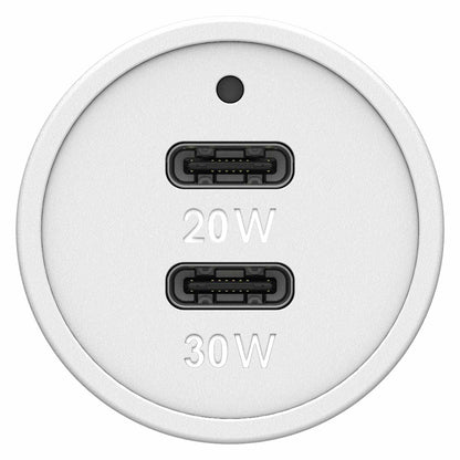 OtterBox Premium Car Charger 50W PD/PPS 2-Port USB-C White