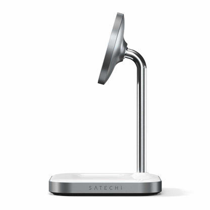 Satechi Qi Aluminum 2-in-1 Magnetic Wireless Charging Stand Space Gray