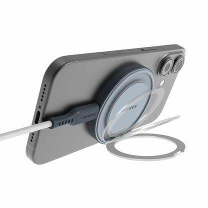 Ventev Qi2 15W Wireless Magnetic Charger with Stand Silver
