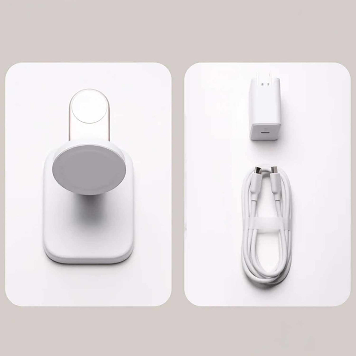 mophie Qi2 2-en-1 — Support de recharge sans fil 15W blanc pour téléphone et Apple Watch