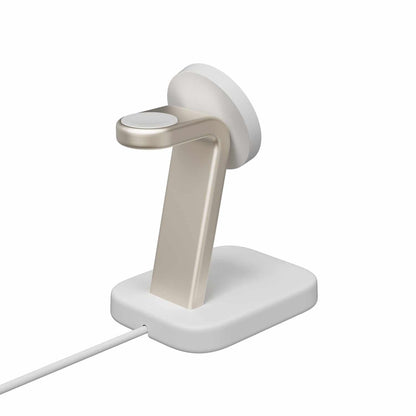 mophie Qi2 2-en-1 — Support de recharge sans fil 15W blanc pour téléphone et Apple Watch