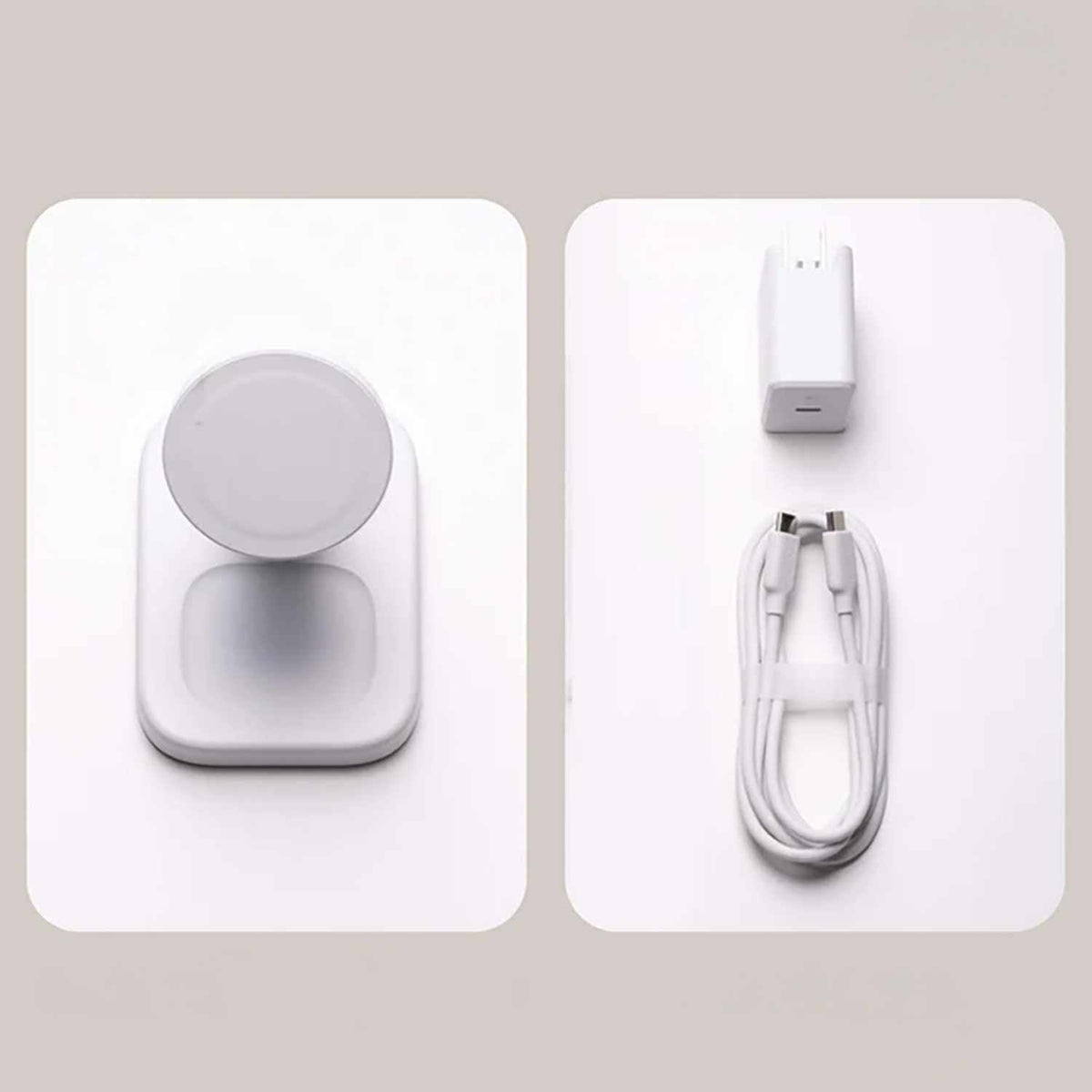 mophie Qi2 2-en-1 — Support de recharge sans fil 15W blanc pour téléphone et Apple AirPods