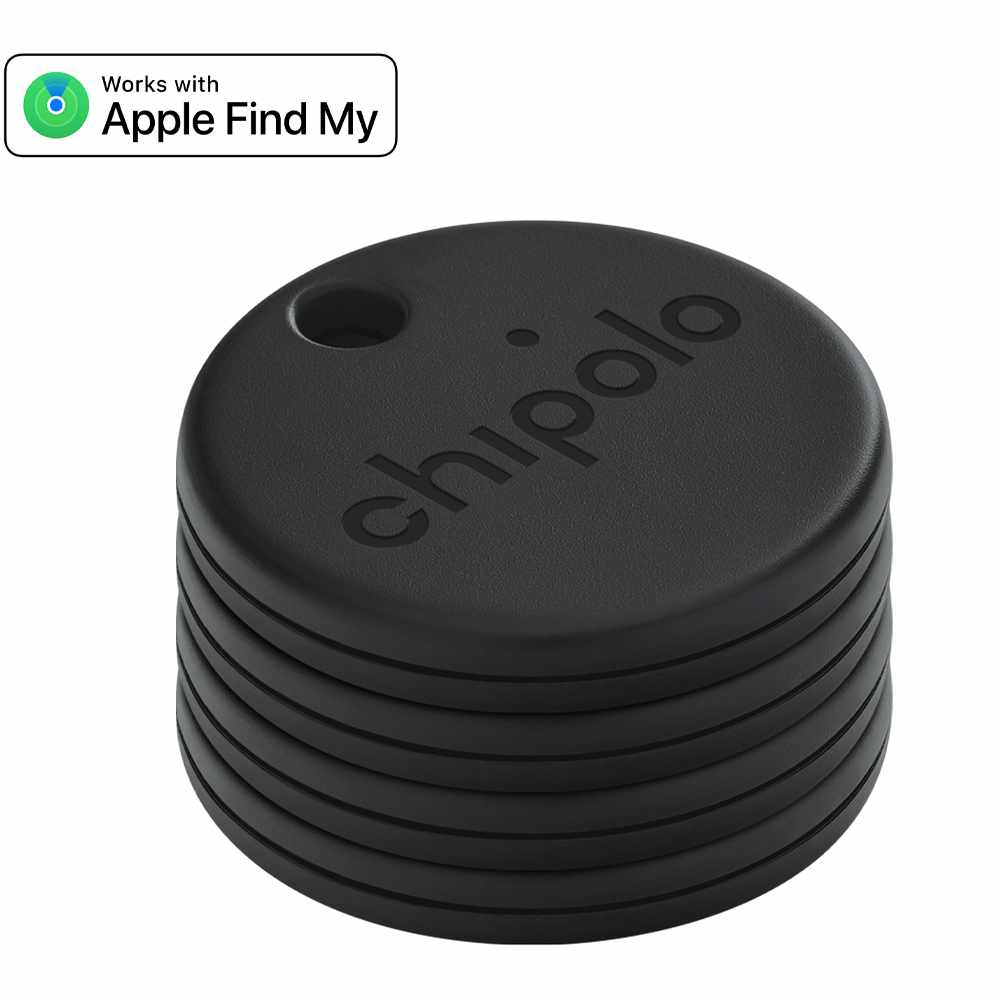 Chipolo ONE Spot 4 Pack Bluetooth Item Finder (Works with the Apple Find My Network) Almost Black