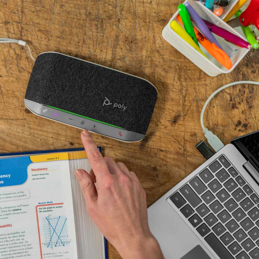 Poly Poly Sync 20+ Personal USB-A Bluetooth Smart Speakerphone — gris