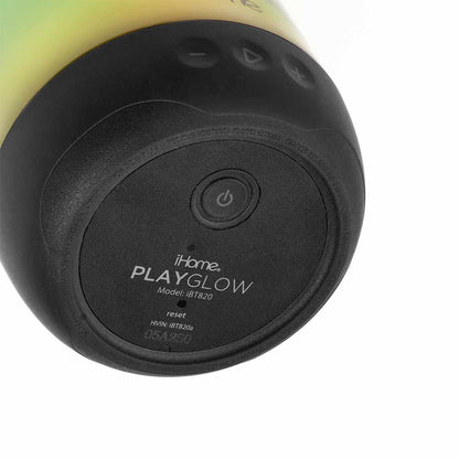 iHome PlayGlow + Rechargeable Color Changing Waterproof Bluetooth Speaker with Mega Battery Black