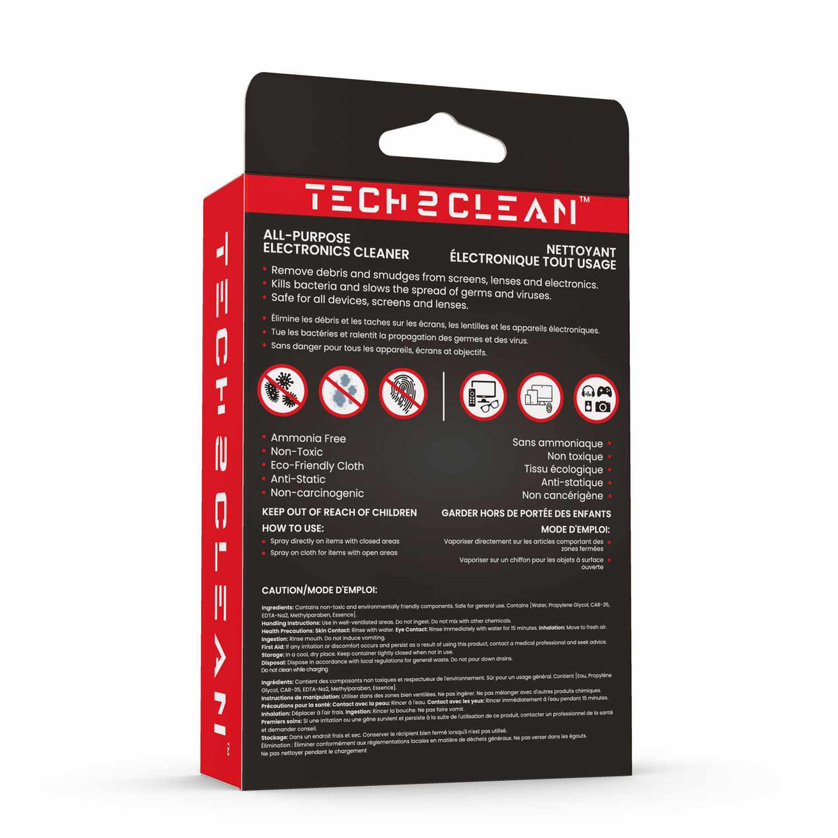 TECH2CLEAN Clean 2 Go — Nettoyant tout usage pour appareils électroniques 60 ml — blanc/transparent