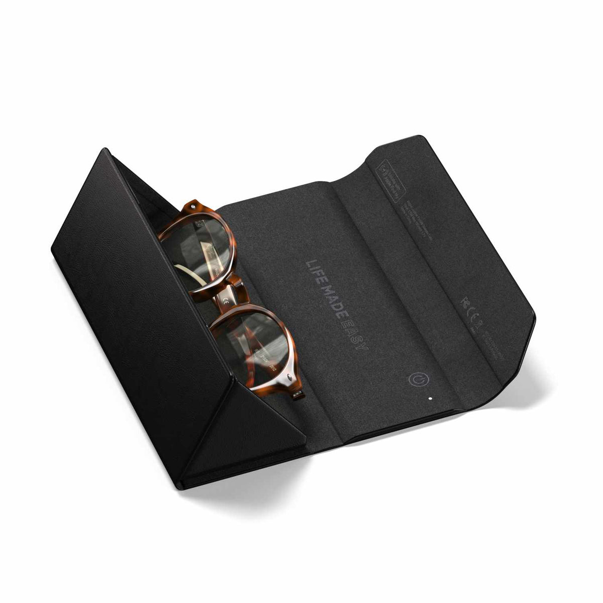 Satechi en cuir végétalien FindAll Glasses — Étui — noir