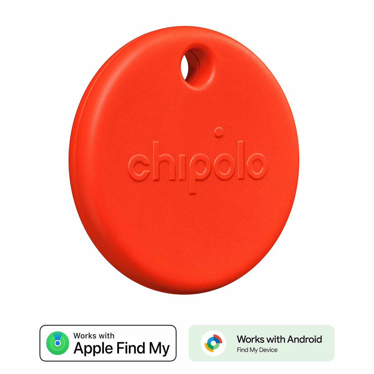 Chipolo POP Tracking Tag (Works with Google’s Find My Device or Apple Find My) Red
