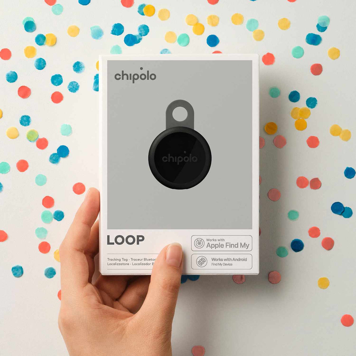 Chipolo LOOP Tracking Tag (Works with Android's Find Hub Device or Apple Find My) Charcoal
