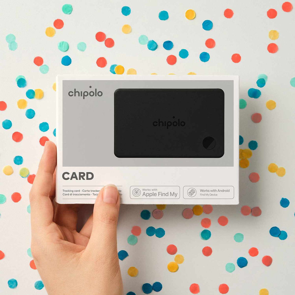 Chipolo CARD Tracking Tag (Works with Android's Find Hub Device or Apple Find My) Charcoal