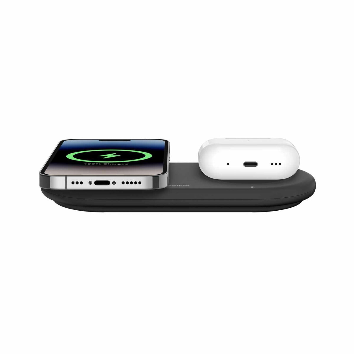 Belkin BoostCharge Qi2 2-en-1 recharge Station 5W avec USB-C port — noir