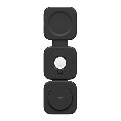 Belkin BoostCharge Pro Qi2 3-en-1 Travel — Station de recharge sans fil 15W — noir